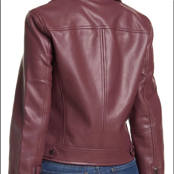 [BLANKNYC] womens Luxury Clothing High Collar Vegan Leather Motorcycle Jacket S - Picture 3 of 4